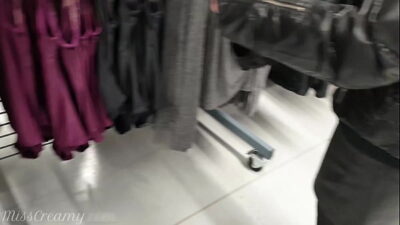 Public flash – I pull out my cock in front of a young teacher in the mall changing room and she helps me cum – it’s very risky 4K